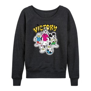 Women's - Disney - Victory Lightweight French Terry Wide Neck Long Sleeve Shirt - 1 of 4