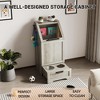 Large Dog Food Storage Cabinet with Flip Top - Pet Feeding Station & Organizer w/Transparent Lid, Side Hooks for Leashes - Multi-Functional Furniture - 3 of 4