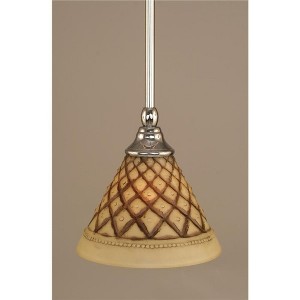 Toltec Lighting Any 1 - Light Pendant in  Chrome with 7" Chocolate Icing Shade - 1 of 1