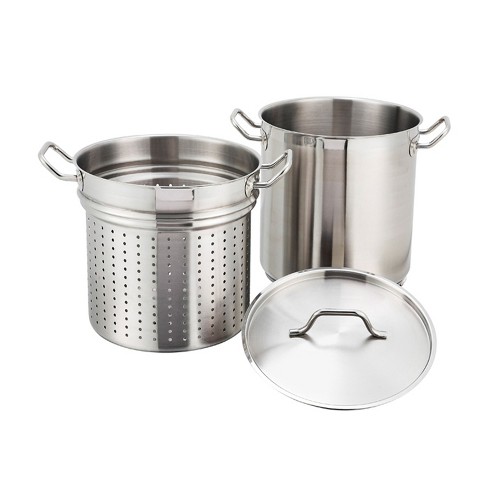 Choice 5-Piece Vegetable and Pasta Cooker Set with 20 Qt. Aluminum Pot and  5 Qt. Stainless Steel Insets