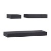 Set of 3 Wood Wall Shelves Black: CosmoLiving by Cosmopolitan, Modern Floating Shelf Set - 4 of 4