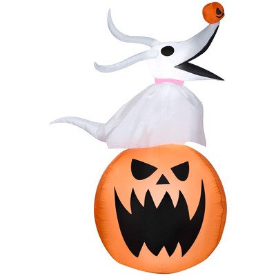 Gemmy Airblown Inflatable Zero w/Pumpkin Disney  , 4.5 ft Tall, Multi