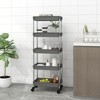 CLIHOME 5-Tier Kitchen Trolley with Removable Baskets, Versatile Organizer, Durable Iron and ABS Material - 2 of 4