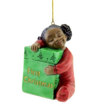 Positive Image Gifts 3.0 Inch First Christmas Girl Package Sleeping Tree Ornaments