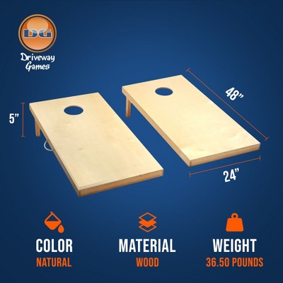 Natural Wood Cornhole Game Set with All-Weather Bean Bags