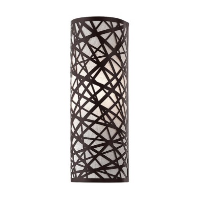 Allendale Bronze Bird Nest Design ADA Wall Sconce with Oatmeal Shade