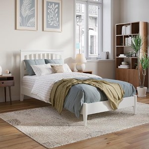 AFI Furnishings Becket Twin XL Solid Wood Low Profile Platform Bed, White - 1 of 4