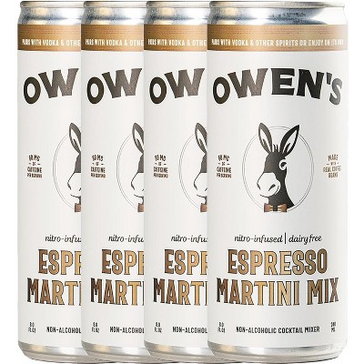 Owen’s Craft Mixers | Espresso Martini | Handcrafted in the USA with Premium Ingredients | Vegan & Gluten-Free Soda Mocktail and Cocktail Mixer