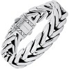 Steeltime Men's heavy oxydized stainless steel wheat chain bracelet - 2 of 4