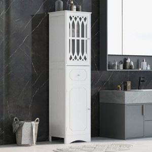 Tall Bathroom Cabinet, Bathroom Storage Cabinets With Drawer And Doors And Adjustable Shelf-Cuddlewood - 1 of 4