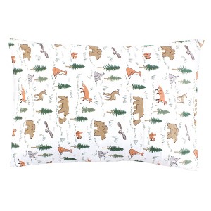 Hudson Baby Infant Boy Cotton Toddler Pillow Case, Sweet Woodland, One Size - 1 of 2