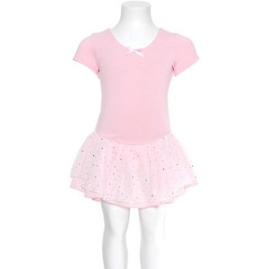 Girls Leotard Dress Danz N Motion 293 Madeline Sparkle Skirt Short SLeeve - 1 of 4