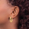 Black Bow Jewelry 4mm x 25mm Polished 14k Yellow Gold Rectangular Tube Oval Hoops - 3 of 4