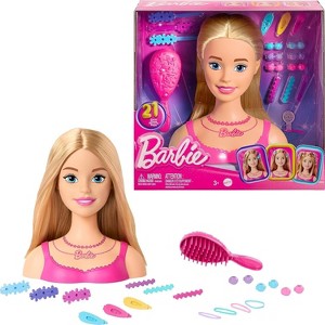 Barbie Doll Styling Head, Blond Hair with 20 Colorful Accessories, Doll Head for Hair Styling - 1 of 1