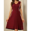 Hobemty Women's V Neck Sleeveless Knitted Pleated Midi Dress - 4 of 4