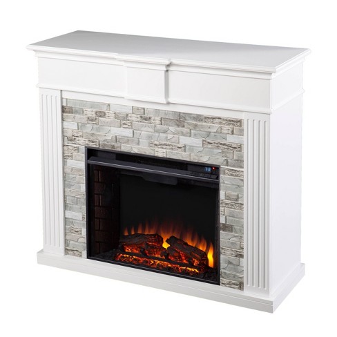 Folphot Faux Stone Surround Electric Fireplace White/gray - Aiden Lane :  Target