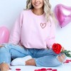 Simply Sage Market Women's Graphic Sweatshirt Embroidered Hand Drawn Heart LC - 2 of 4