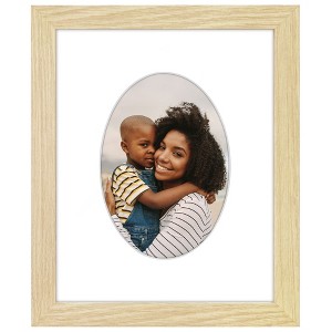 Americanflat Picture Frame with Oval Mat Insert and Shatter-Resistant Glass - Signature Collection - Photo Frame for Wall Display - 1 of 4