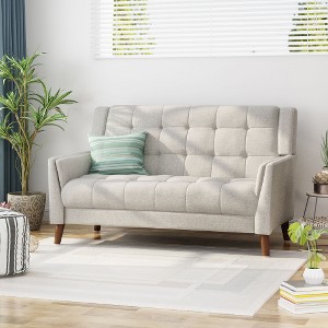 Comfortable Sofa Upholstered Couch Loveseat Sofa Vintage Style Love Seat Couch Mid-Century Sofa For Living Room Bedroom Apartment Office - 1 of 3