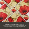 Pimpernel Poppy de Villeneuve Coasters - Set of 6 (4” x 4”), Cork, Elegant Floral Design, Easy to Clean, Stylish & Functional, Gift-Ready Set - 4 of 4