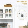 Resenkos Kitchen Buffet Hutch with Glass Door, Drawer & Microwave Space, White - 4 of 4