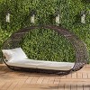 Curved Rattan Daybed with Cushions and Canopy, 2-Person Patio Lounger with Metal Frame, Outdoor Lounge Seating for Garden or Pool-The Pop Home - 2 of 4