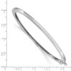 Black Bow Jewelry 2.5mm 14k White Gold Polished Solid Open Back Hinged Bangle Bracelet - 4 of 4