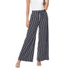 MISSKY Women's Wide Leg Pants Casual Palazzo Summer Flowy Pants Elastic High Waist Lounge Drawstring Long Trousers - 3 of 4