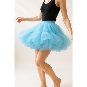 Malco Modes Women’s Tutu Mini Skirt – Fluffy Layered Ballet Underskirt for Carnival, Festival, Rave, Dance, and Costume Wear – Ivory - 1 of 4