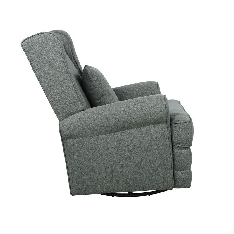Evolur Melbourne Upholstered Seating Wing Back Glider Swivel Chair, 5 of 6