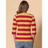 INSPIRE CHIC Women's Stripes Casual Basic Elbow Sleeves Boat Neck Slim Fit T-Shirts - 4 of 4