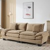 SeaCamel Corduroy Sleeper Sofa, Convertible Couch Bed with Pillows, Deep Seat Loveseat for Living Room, Bedroom, Apartment (Beige) - 4 of 4