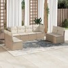 vidaXL 8 Piece Patio Sofa Set with Cushions - Beige and Cream Without Table - 2 of 4