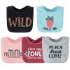 The Peanutshell Wild Child 10-Pack Terry Bibs in Blush, Mauve and Teal - 2 of 4