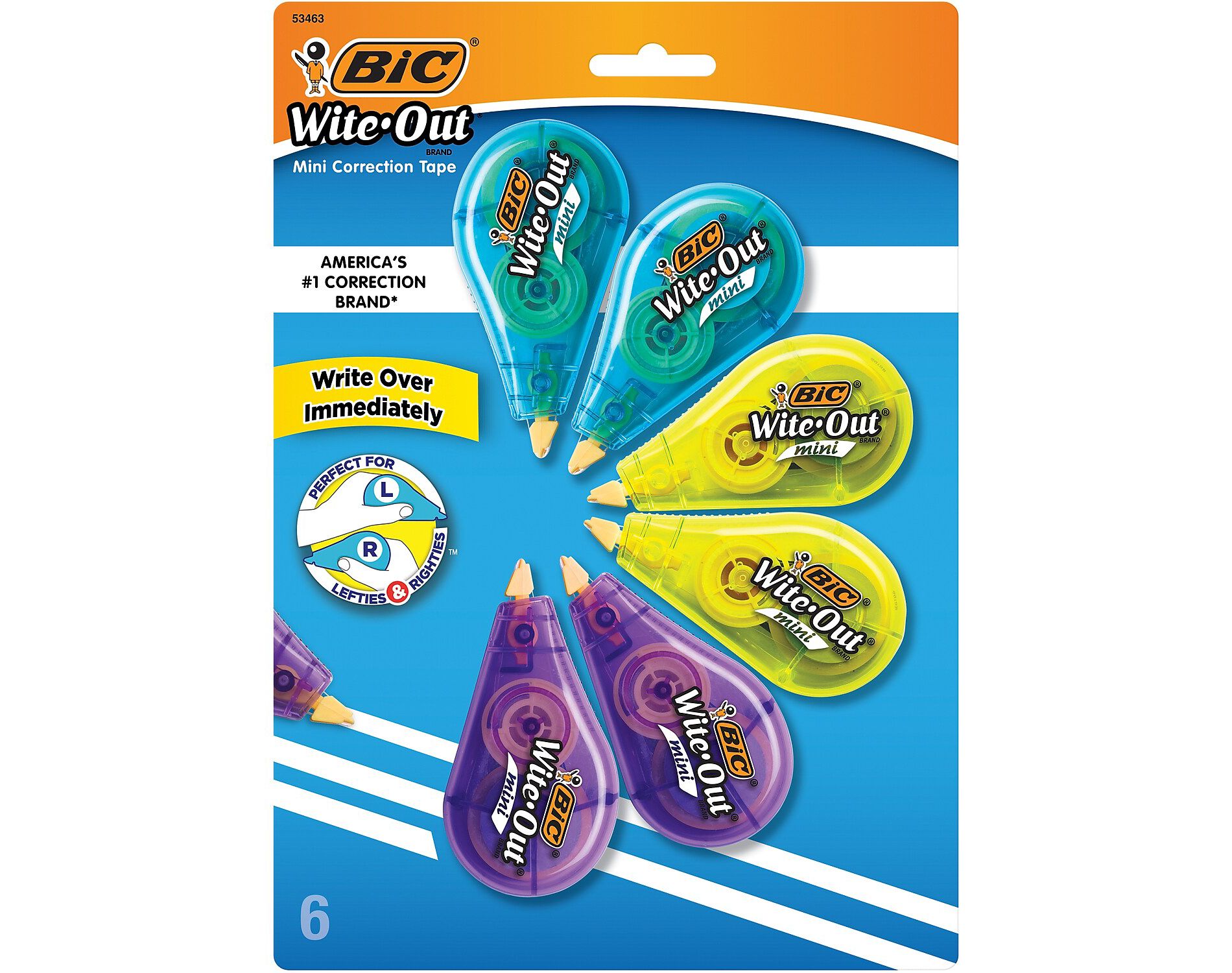 Wite-Out mini Correction Tape White 6/Pack WOTMP61-WHI