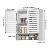 Artloge Large Bamboo Bathroom Wall Mount Cabinet Medicine Organizer Over The Toilet White Storage Cupboard with 2 Door & 3 Tier Shelves - 2 of 4