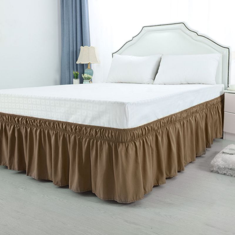 Wrap Around Polyester Dust Ruffle Bed Skirts - PiccoCasa, 2 of 8