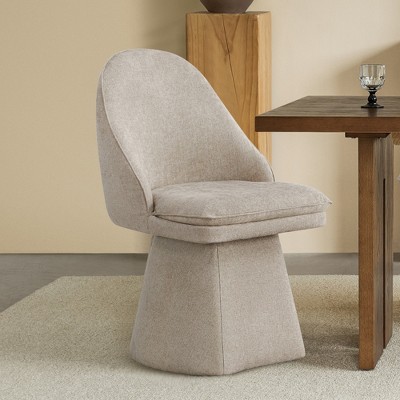 Spruce&Spring Upholstered Swivel Armless Dining Chair Double-layered Cushions