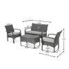 Christopher Knight Home Kilburn Outdoor Wicker 4 Seater Chat Set with Cushions - 3 of 4