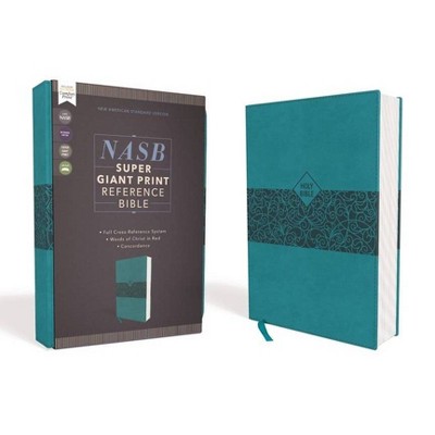 Nasb, Super Giant Print Reference Bible, Leathersoft, Teal, Red Letter Edition, 1995 Text, Comfort Print - Large Print by  Zondervan (Leather Bound)