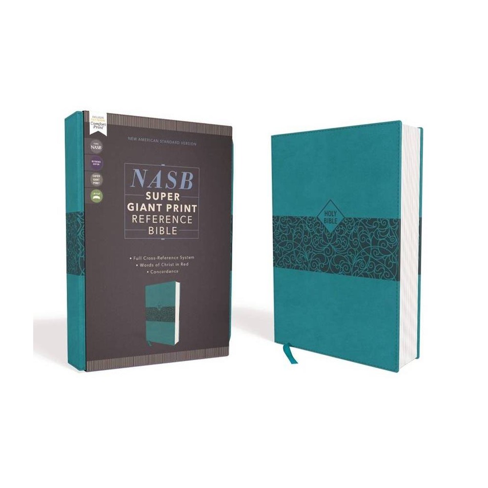Nasb, Super Giant Print Reference Bible, Leathersoft, Teal, Red Letter Edition, 1995 Text, Comfort Print - Large Print by Zondervan (Leather Bound)