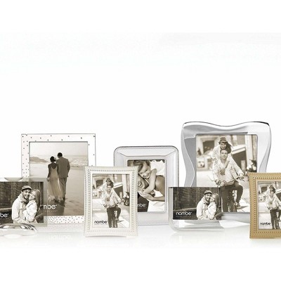 Elegant Silver Metal 8x10 Beaded Tabletop Picture Frame