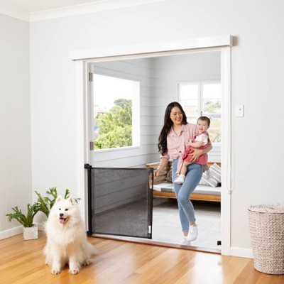 Black Retractable Mesh Baby Gate for Stairs and Doorways