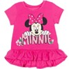 Disney Frozen Minnie Mouse Little Mermaid Elsa Princess Anna Peplum T-Shirt Shorts & Scrunchie 3 Pc Set Infant to Big Kid - 2 of 4