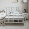 vidaXL Twin XL Metal Bed Frame with Headboard, Under Bed Storage, Noise Free, White, No Mattress - 3 of 4