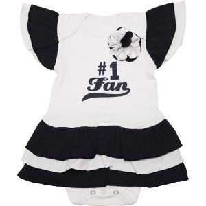 Pavilion Gift Company - Navy & White - #1 Fan Onesie Dress 0-6 Months  - Leotards and Bodysuits - 1 of 4