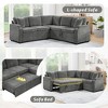 81.9" L-Shaped Sectional Sofa Bed, Chenille Upholstered Sofa with Pull-Out Sleeper & Hidden Storage - ModernLuxe - 4 of 4