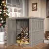 Bencmate Pet Crates and Houses Dog Crate Lockable Viewing Airflow Multi Functional Strudy Easy Setup for Indoor Outdoor, Brown, 39.37"*28.35"*32.83" - 2 of 4