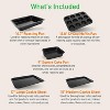 NutriChef Deluxe Nonstick Carbon Steel Stackable 10 Piece Kitchen Oven Bakeware Set with Roasting Pan, Cake Pan, and More, Gray (2 Pack) - 3 of 4