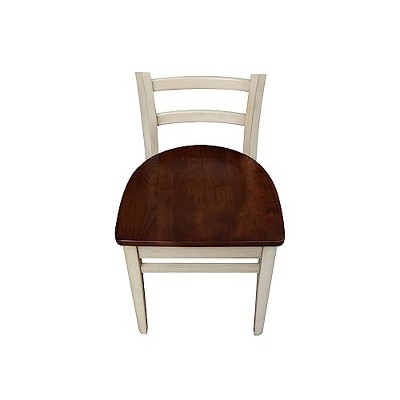 Antiqued Almond & Espresso Ladderback Solid Wood Side Chair